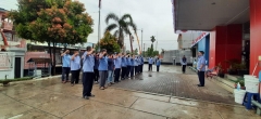 Apel pagi PDAM Kota Solok, sebagai Pembina Apel Kabag Hubungan Langganan (Bp. Minang Burdiansyah, SH), berpesan kepada seluruh karyawan/ti untuk terus menjalankan protokol kesehatan, menjaga kesehatan